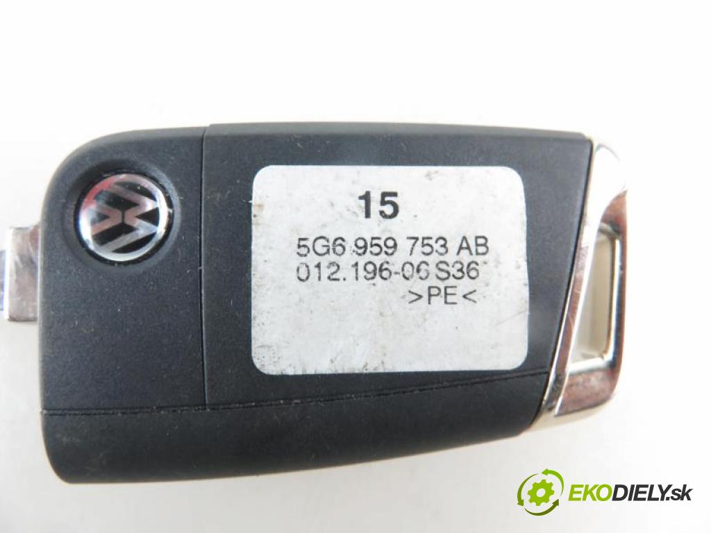 VW GOLF VII 2.0 TDI 4MOTION CRMB, CKFC, CRLB manual 5 stupňová 110 kW 150 km  dialkové / kľúč 5G6959753AB/5G6959752AP (Spínacie skrinky a kľúče)