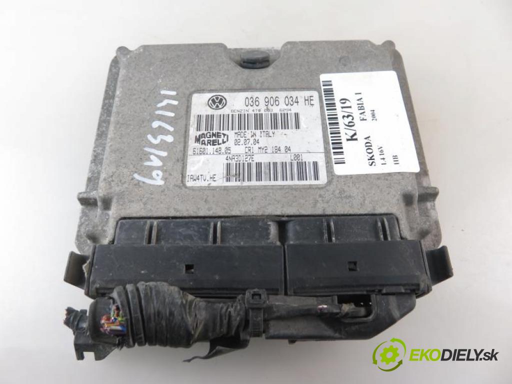 SKODA FABIA I FL 1.4 16V AUA,BBY,BKY manual 5 stupňová 55 kW 75 km  řídící jednotka motora 036906034HE/6160114805
