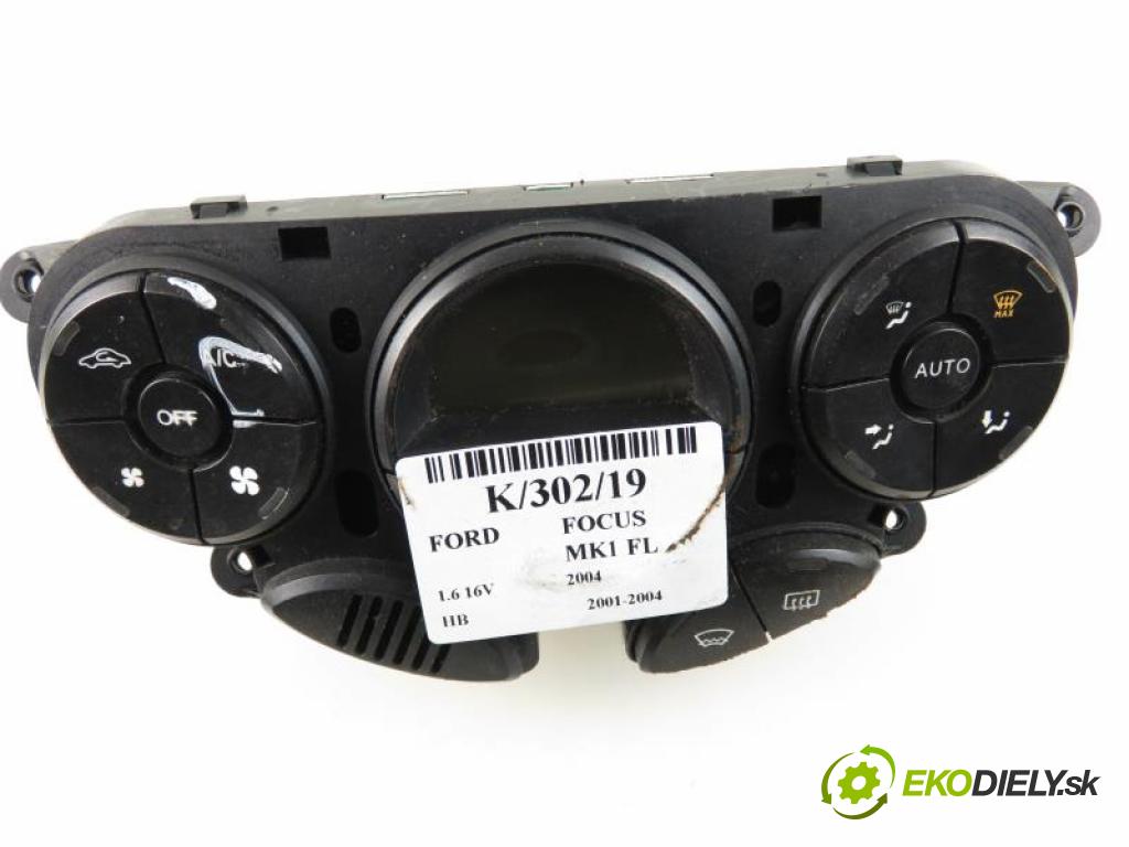 FORD FOCUS MK1 FL 1.6 16V FYDC,FYDB,FYDA,FYDD,FYDH manual 5 stupňová 74 kW 100 km  Panel kúrenia climatronic 2S4H18C612BJ/WLLA01800 (Prepínače, spínače, tlačidlá a ovládače kúrenia)