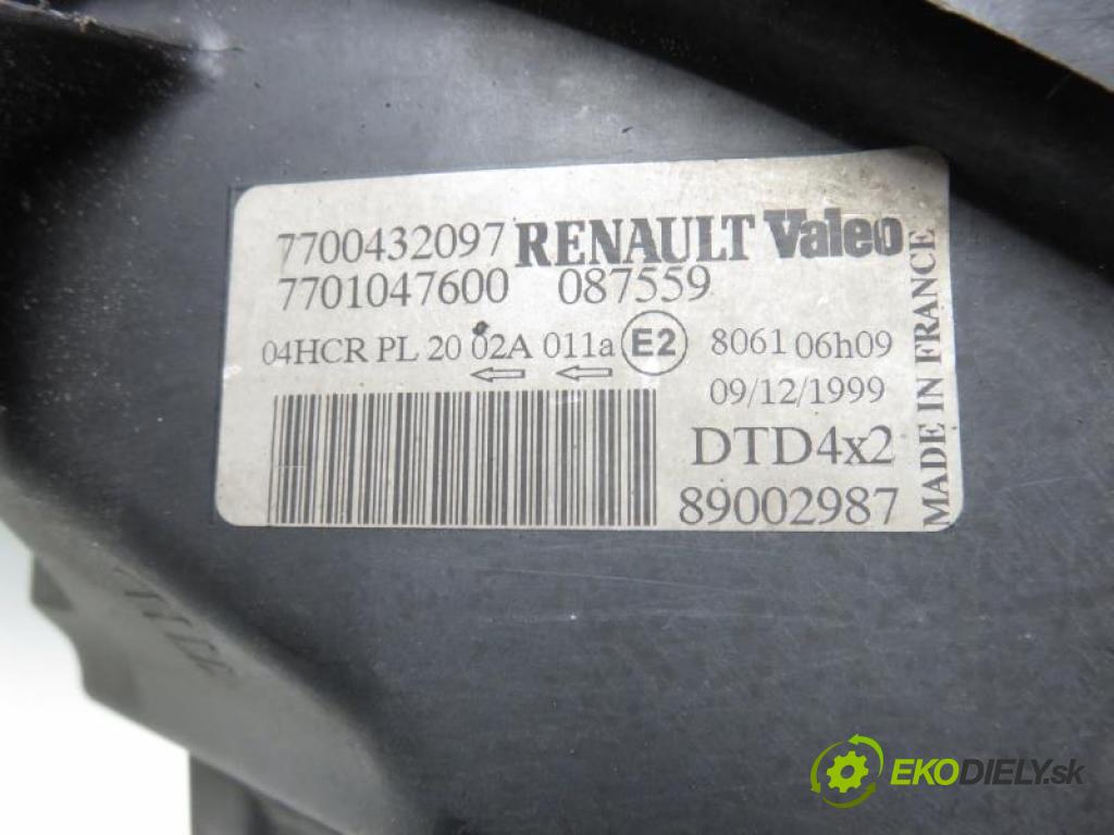 RENAULT SCENIC I FL1 1.9 DTI F9Q 730,F9Q 734,F9Q 736 manual 5 stupňová 72 kW 98 km  Svetlo PP 7700432097/7701047600 (Svetlá predné)