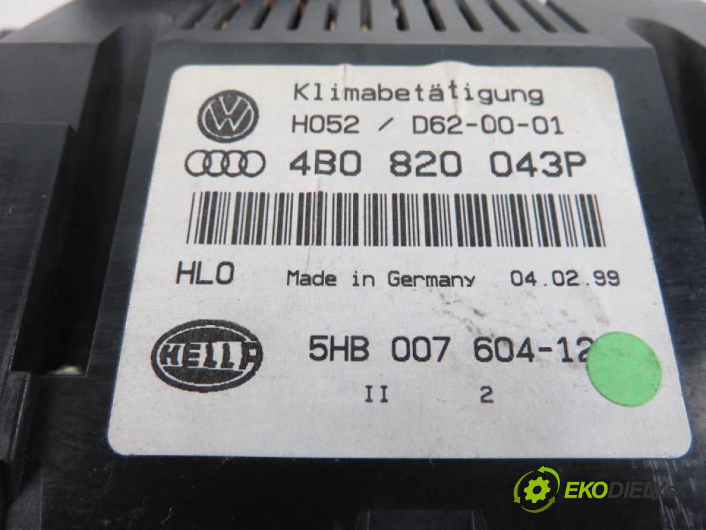 AUDI A6 C5 (4B2) 2.5 TDI QUATTRO AKN, AFB manual 6 stupňová 110 kW 150 km  Panel kúrenia climatronic 4B0820043P/5HB00760412/H052D620001 (Prepínače, spínače, tlačidlá a ovládače kúrenia)