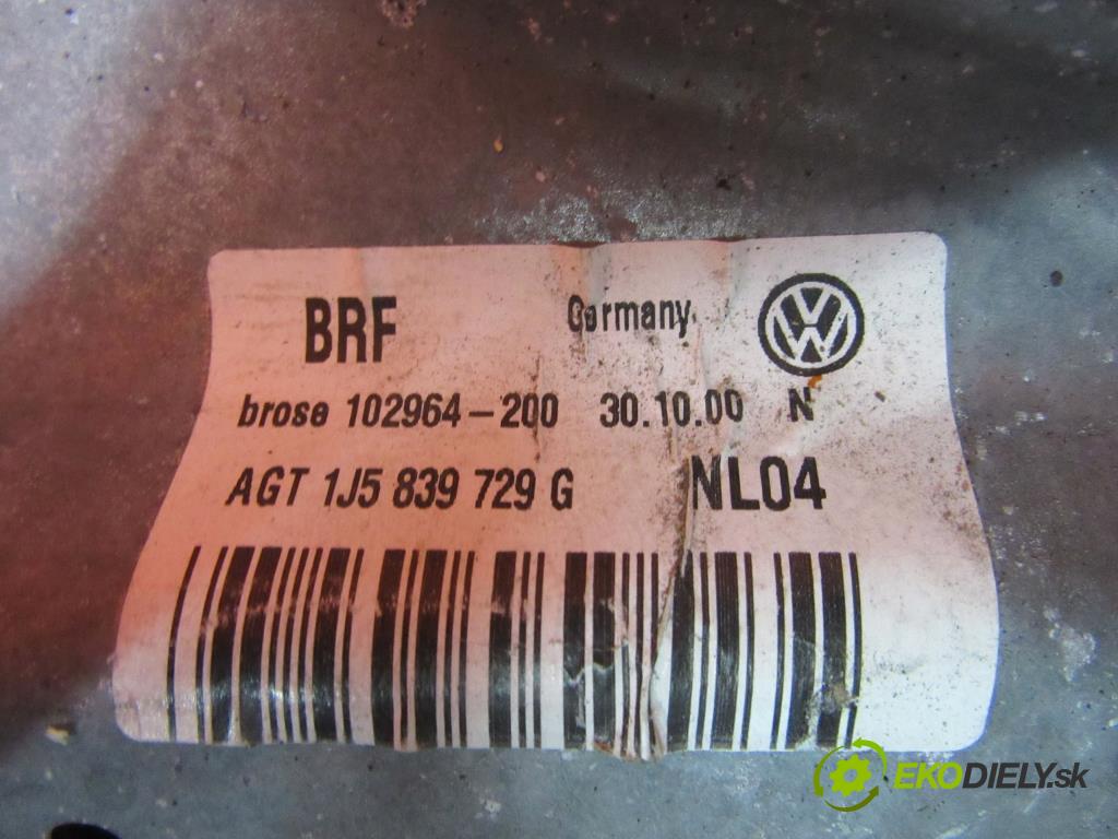 VW BORA 1.6 8V AKL, APF, AEH   74 kW 101 km  Mechanizmus okien - 1J5839729G (Mechanizmy sťahovania okna)