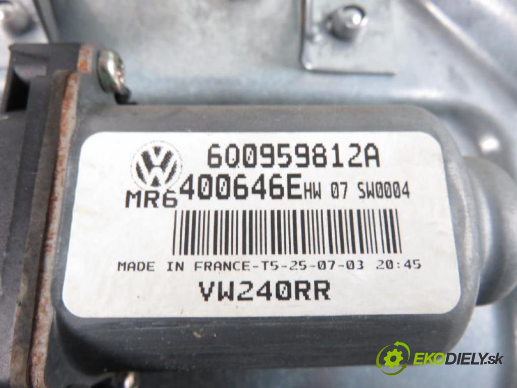 VW POLO IV (9N) 1.2 12V AZQ, BME manual 5 stupňová 47 kW 64 km  mechanismus oken PTE 6Q0839752/6Q0959812A/6Q6839138