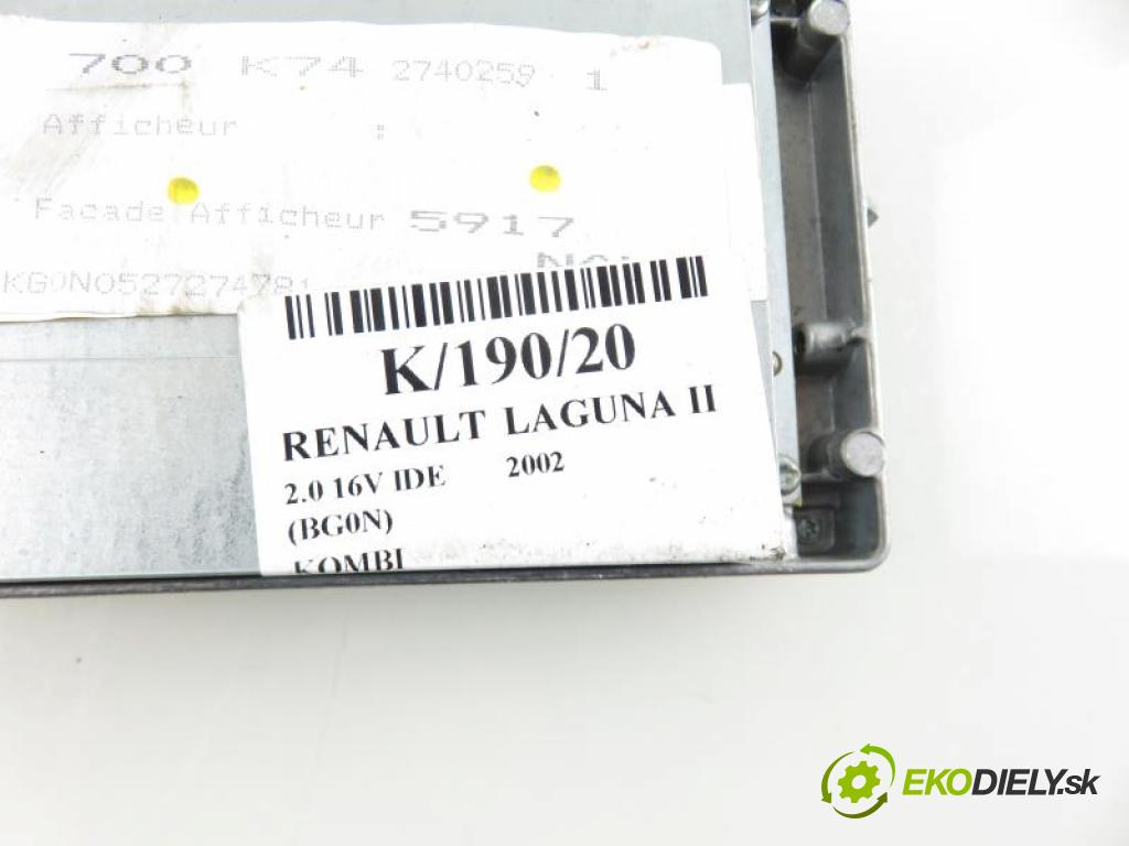 RENAULT LAGUNA II KOMBI 2002 2,00 Liczniki, zegary 1998,00 ZOBRAZIT: 8200001376A
