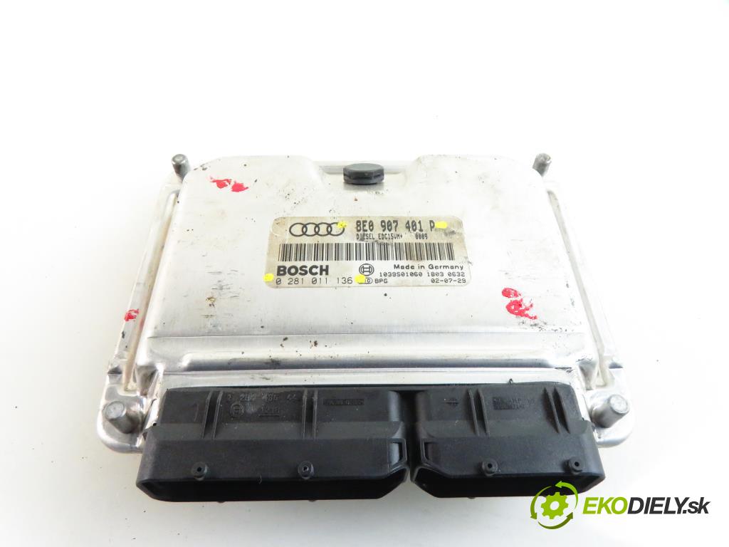 AUDI A4 Avant (8E5, B6) KOMBI 2003 2496,00 Sterowniki silnika 2496,00 Riadiaca jednotka Motor 8E0907401P;0281011136