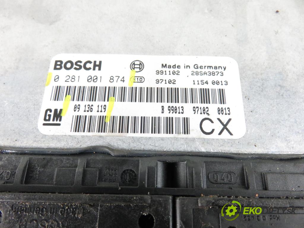 OPEL VECTRA B Kombi (J96) KOMBI 2000 1995,00 Sterowniki silnika 1995,00 Riadiaca jednotka Motor 0281001874;09136119