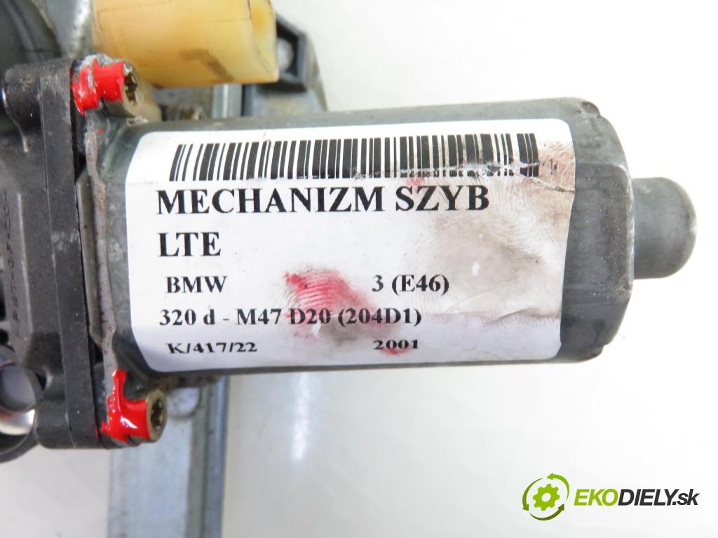 BMW 3 (E46) SEDAN 2001 100,00 320 d 136 - M47 D20 (204D1) 1951,00 Mechanizmus okien 0130821727