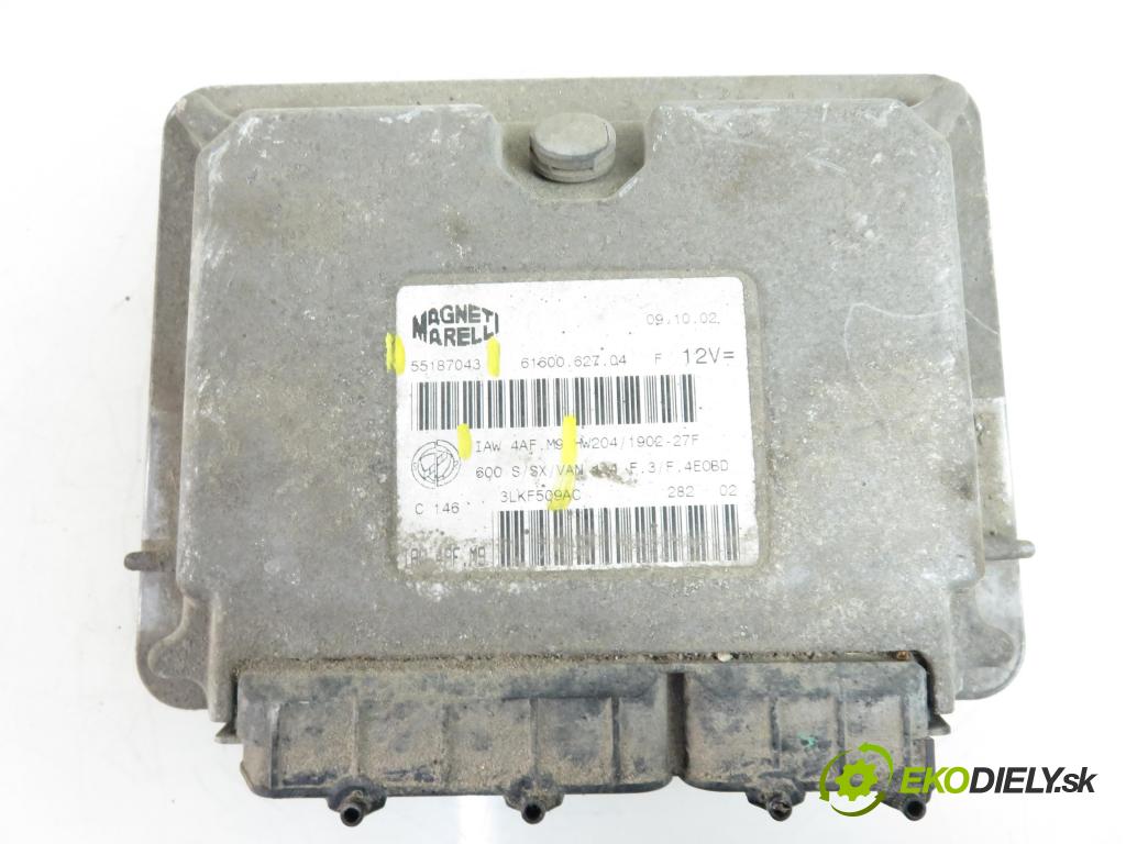 FIAT SEICENTO / 600 (187_) HB 2002 1108,00 Sterowniki silnika 1108,00 Riadiaca jednotka Motor 55187043;IAW4AFM9
