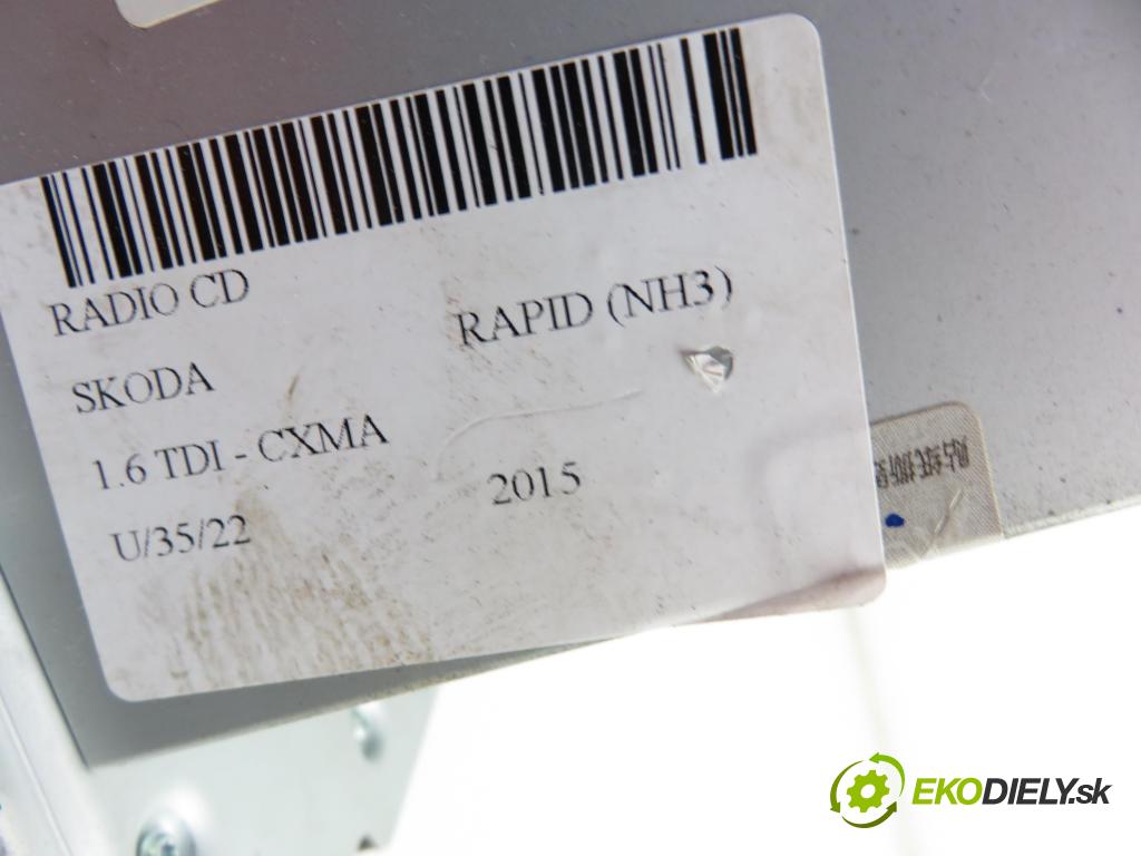 SKODA RAPID (NH3) LIFTBACK 2015 1598,00 Radioodtwarzacze 1598,00 RADIO 5JA035872