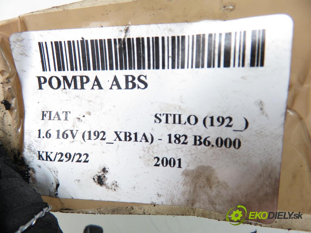FIAT STILO (192_) HB 2001 1596,00 Sterowniki ABS 1596,00 pumpa ABS 0265900024 (Pumpy brzdové)