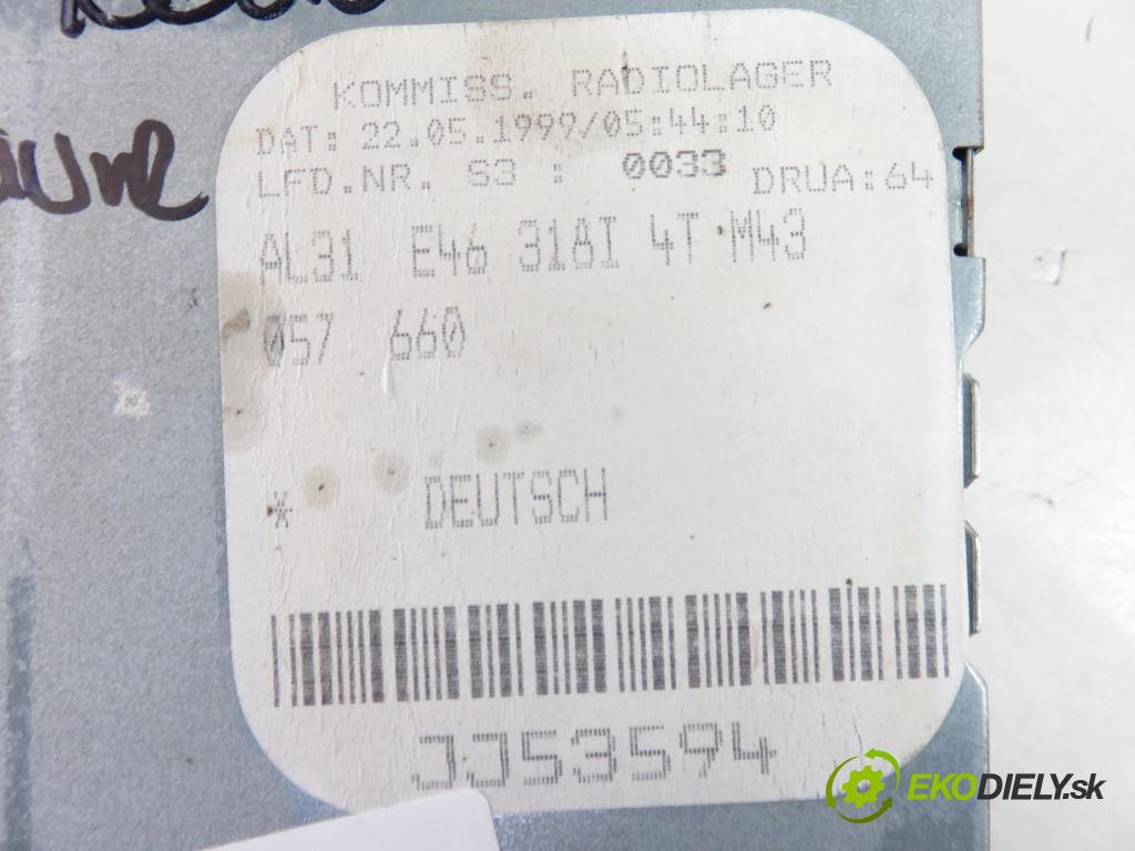 BMW 3 (E46) SEDAN 1999 87,00 318 i 118 - M43 B19 (194E1) 1895,00 RADIO Modul 8383147