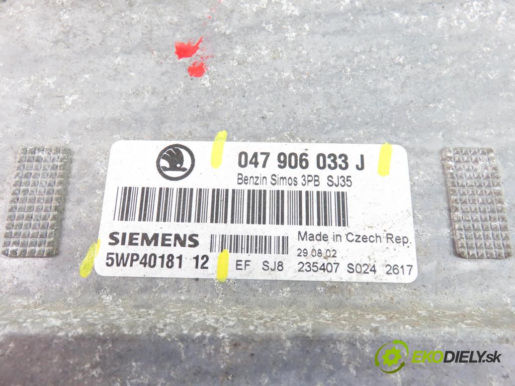 SKODA FABIA I (6Y2) HB 2000 1397,00 Sterowniki silnika 1397,00 Riadiaca jednotka Motor 047906033J;5WP4018112