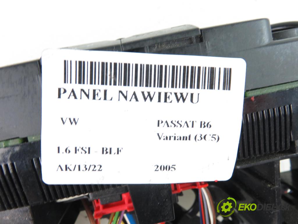 VW PASSAT B6 Variant (3C5) KOMBI 2005 1598,00 Panele sterowania, przełączniki 1598,00 Panel kúrenia KLIMATIZACE: 3C2820045A