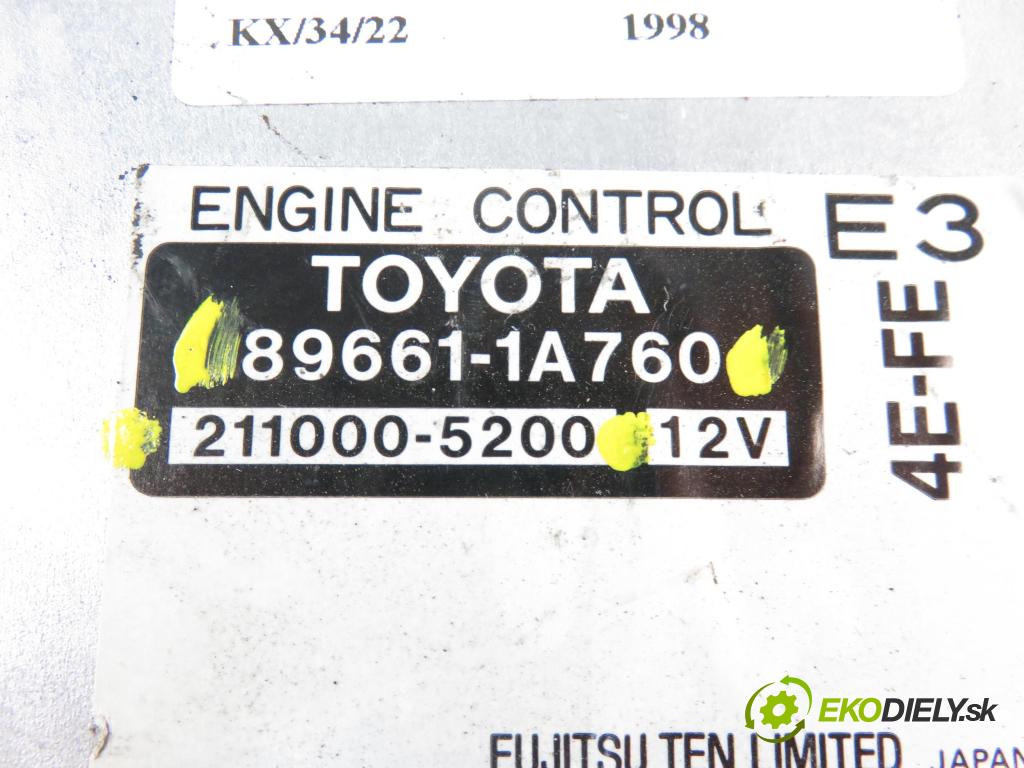 TOYOTA COROLLA Compact (_E11_) HB 1998 63,00 1.4 16V 86 - 4E-FE 1332,00 Riadiaca jednotka Motor 896611A760 ; 2110005200