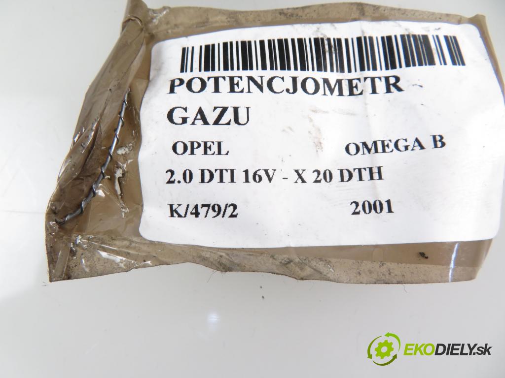 OPEL OMEGA B (25_, 26_, 27_) SEDAN 2001 1995,00 Pozostałe 1995,00 Potenciometer plynového pedálu 0281002297;09129106 (Pedále)