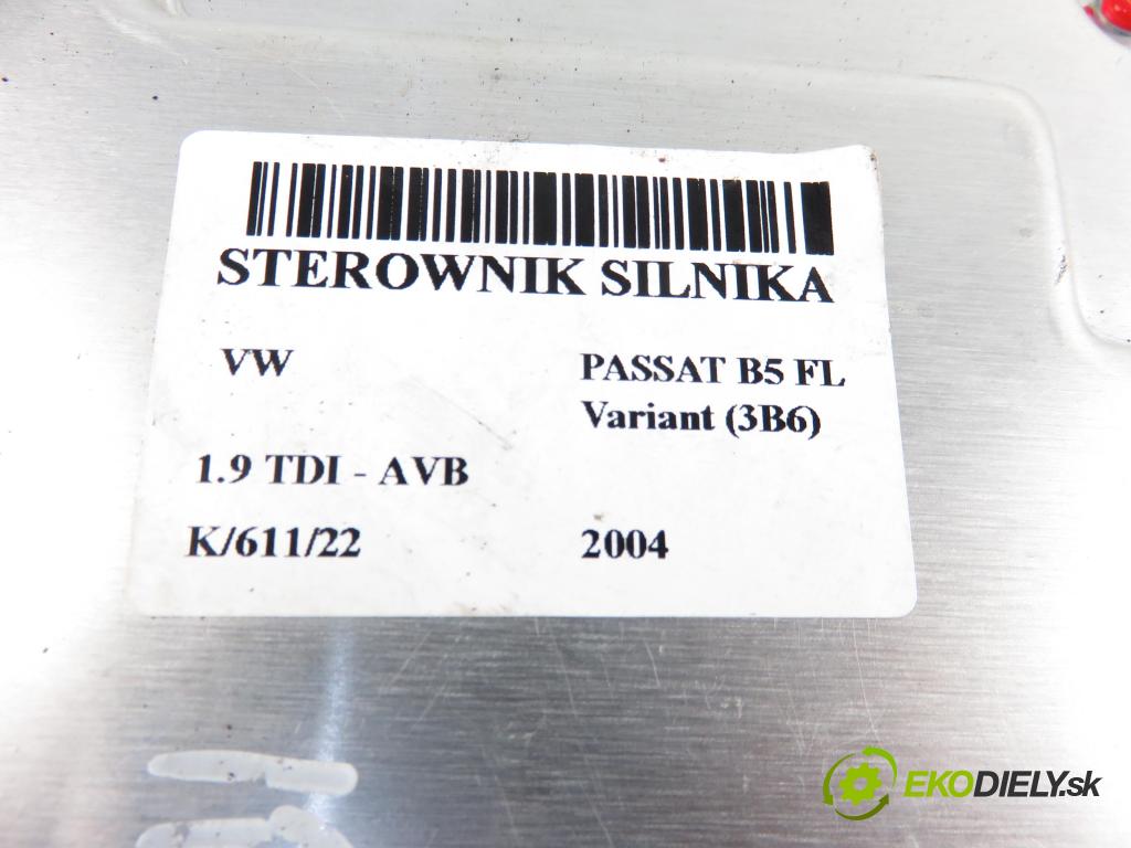 VW PASSAT B5.5 Variant (3B6) KOMBI 2004 1896,00 Sterowniki silnika 1896,00 Riadiaca jednotka Motor 038906019KC;0281011204