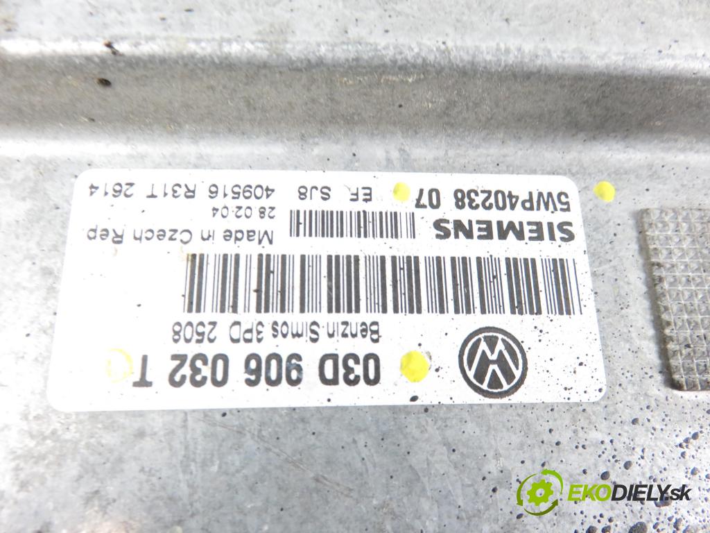 VW POLO (9N_) HB 2003 1198,00 Sterowniki silnika 1198,00 Riadiaca jednotka Motor 03D906032T; 5WP4023807