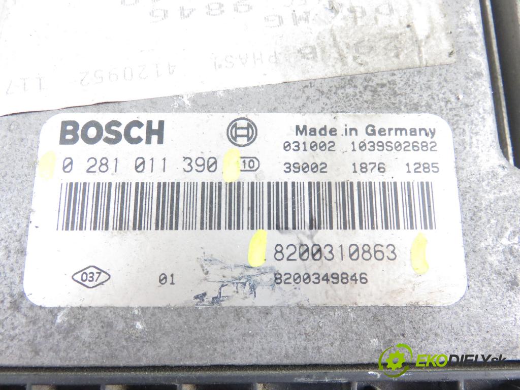 RENAULT SCENIC II (JM0/1_) MINIVAN 2003 1870,00 Sterowniki silnika 1870,00 Riadiaca jednotka Motor 0281011390;8200310863