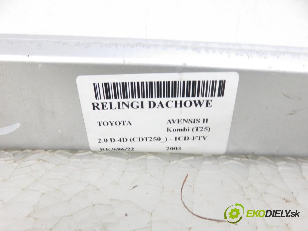 TOYOTA AVENSIS Kombi (_T25_) KOMBI 2003 1995,00 Relingi dachowe 1995,00 ŽELEZNICE: STRECHA:
