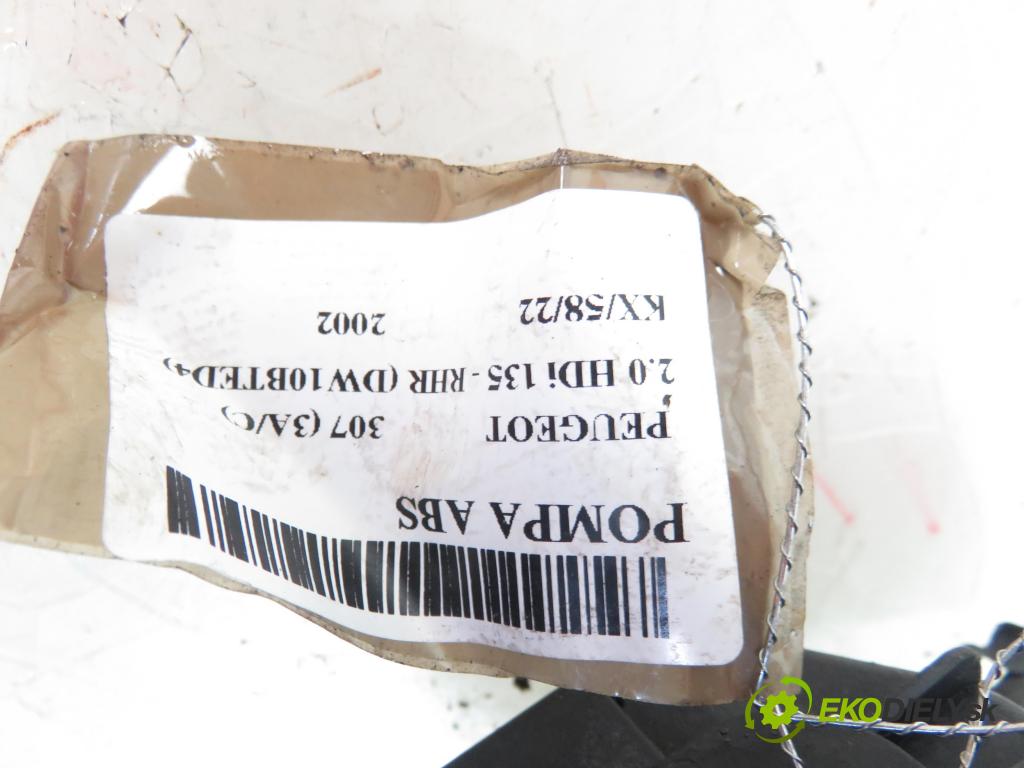 PEUGEOT 307 (3A/C) HB 2002 1997,00 Sterowniki ABS 1997,00 pumpa ABS 9649458080;0265850368 (Pumpy brzdové)