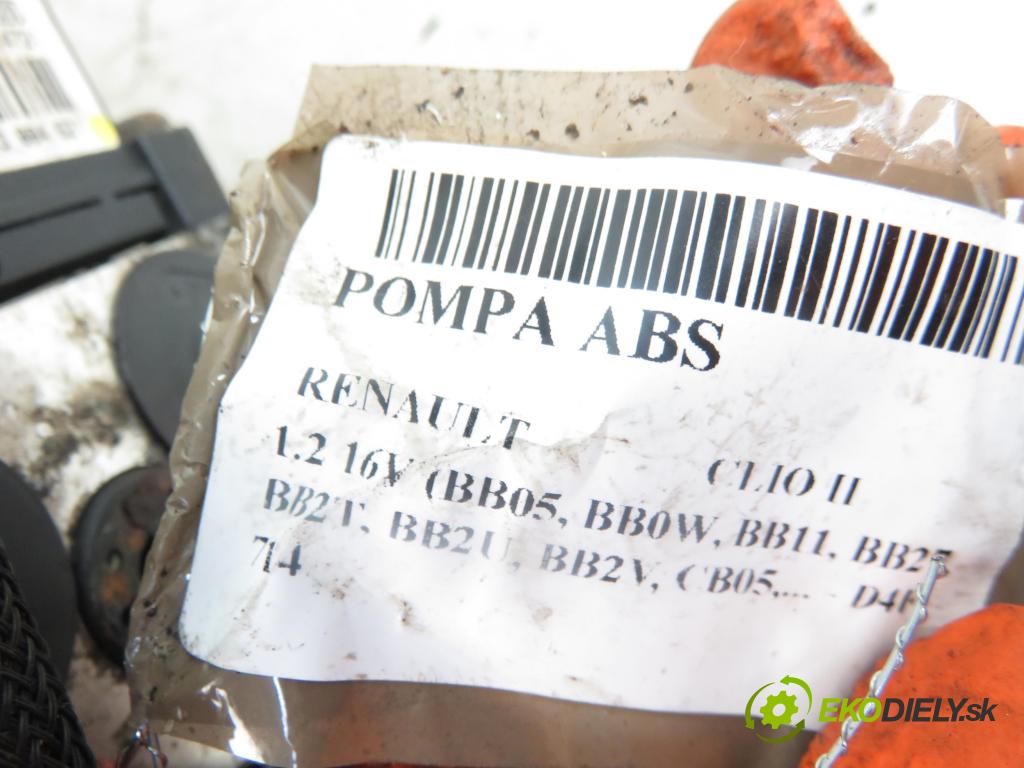 RENAULT CLIO II (BB_, CB_) HB 2003 1149,00 Sterowniki ABS 1149,00 Pumpa ABS 0273004621; 8200085584; 0265216872 (Pumpy ABS)