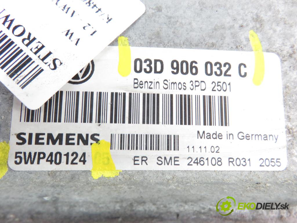 VW POLO (9N_) HB 2002 1198,00 Sterowniki silnika 1198,00 Riadiaca jednotka Motor 03D906032C;5WP40124