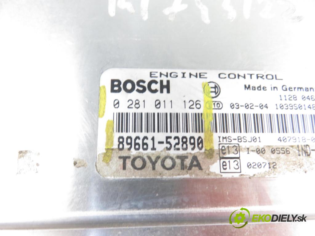TOYOTA YARIS (_P1_) HB 2003 1364,00 Sterowniki silnika 1364,00 Riadiaca jednotka Motor 0281011126;8966152890