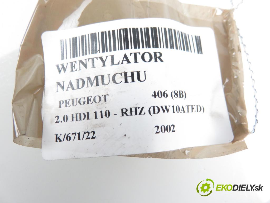 PEUGEOT 406 (8B) HB 2002 80,00 2.0 HDI 110 1997,00 Ventilátor vetráku 