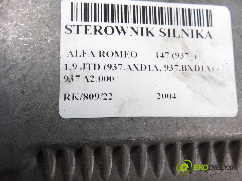ALFA ROMEO 147 (937_) HB 2004 1910,00 Sterowniki silnika 1910,00 Riadiaca jednotka Motor 0281011488;55189421