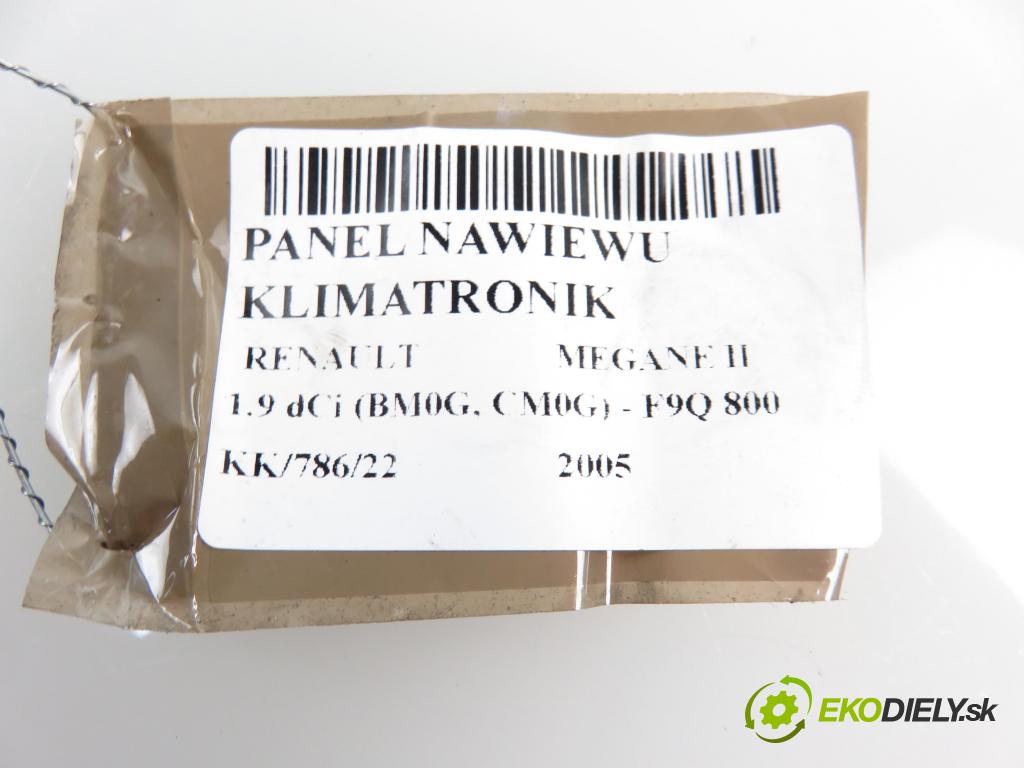 RENAULT MEGANE II (BM0/1_, CM0/1_) HB 2005 1870,00 Panele sterowania, przełączniki 1870,00 Panel kúrenia KLIMATRONIK 8200344840