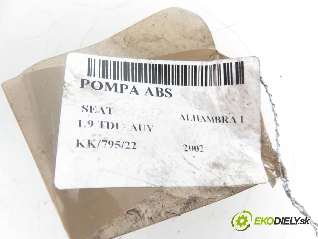 SEAT ALHAMBRA (7V8, 7V9) MINIVAN 2002 1896,00 Sterowniki ABS 1896,00 pumpa ABS 7M3614111H;YM212L580BB;1J0907379P (Pumpy brzdové)