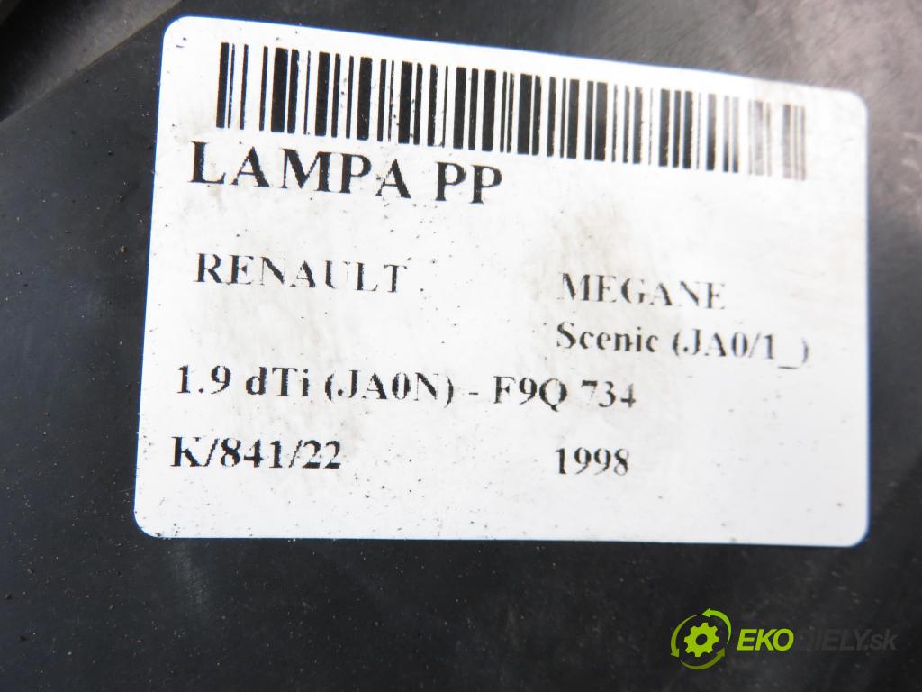RENAULT MEGANE Scenic (JA0/1_) MINIVAN 1998 1870,00 Lampy przednie 1870,00 Svetlo PP