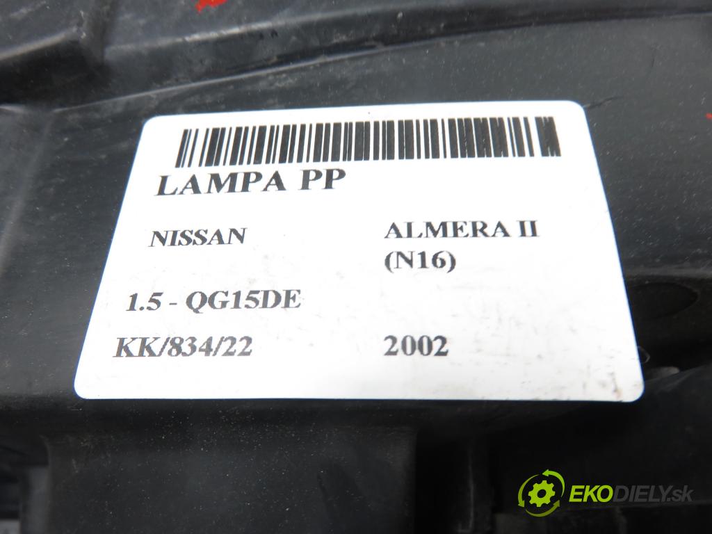 NISSAN ALMERA II Hatchback (N16) SEDAN 2002 1498,00 Lampy przednie 1498,00 Svetlo PP 215188R