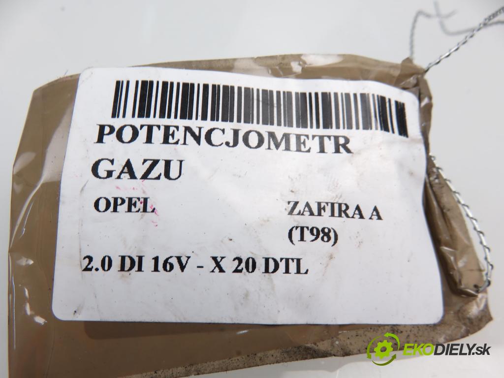 OPEL ZAFIRA A Nadwozie Wielkopojemne (MPV) (T98)  MINIVAN 1999 1995,00 Pozostałe 1995,00 Potenciometer plynového pedálu 0281002298;90581208AQ (Pedále)