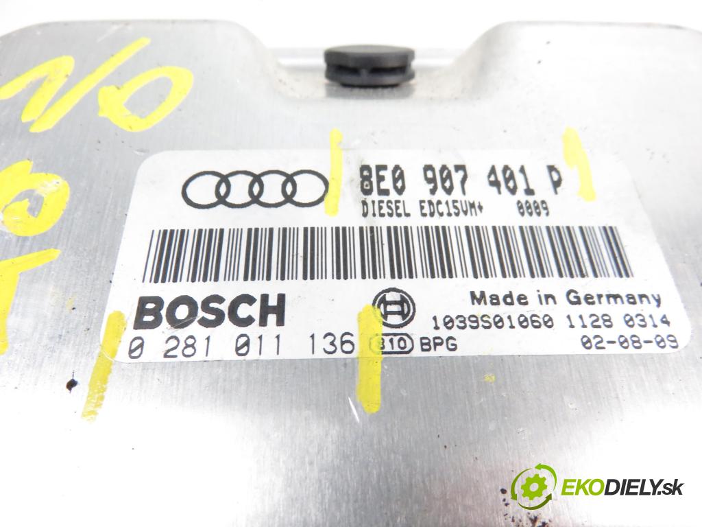 AUDI A6 Avant (4B5, C5) KOMBI 2002 2496,00 Sterowniki silnika 2496,00 Riadiaca jednotka Motor 8E0907401P;0281011136