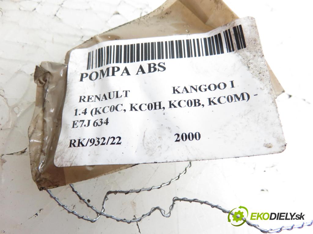 RENAULT KANGOO (KC0/1_) KOMBIVAN 2000 1390,00 Sterowniki ABS 1390,00 pumpa ABS 7700315090;0273004460 (Pumpy brzdové)