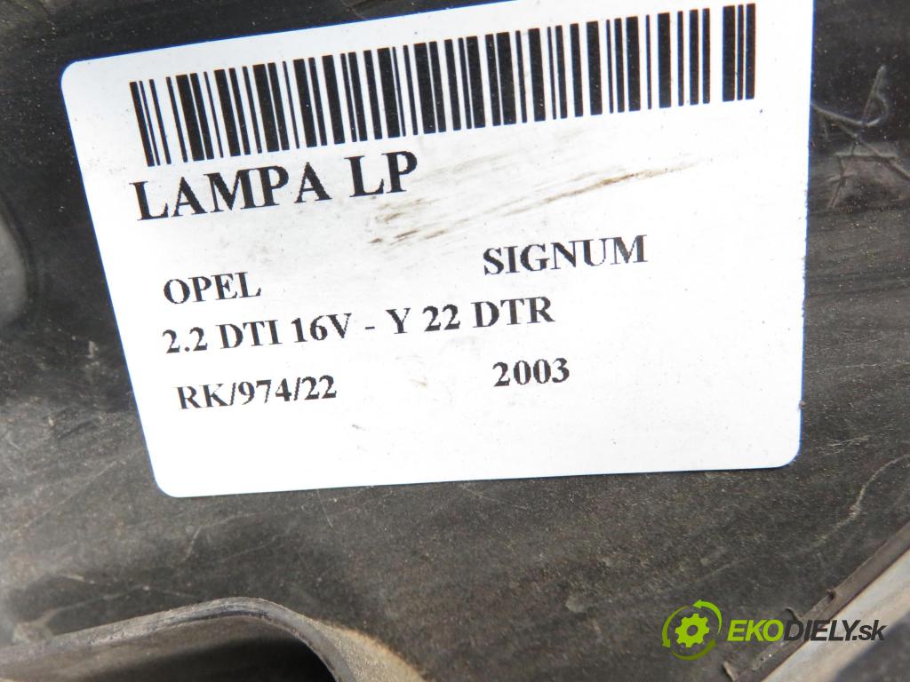 OPEL SIGNUM HB 2003 2172,00 Lampy przednie 2172,00 Svetlo LP