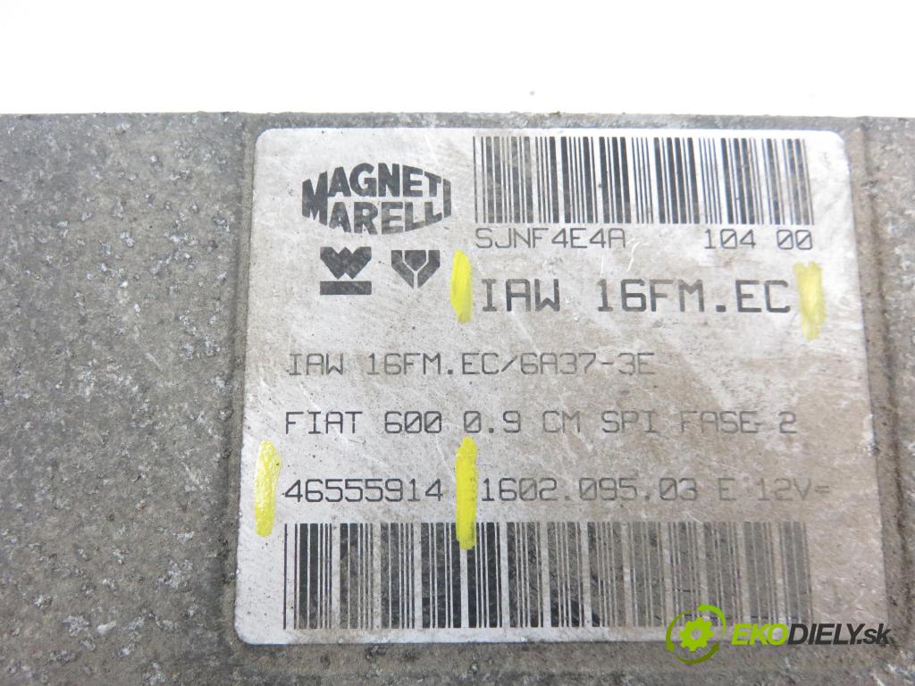 FIAT SEICENTO / 600 (187_) HB 1999 899,00 Sterowniki silnika 899,00 Riadiaca jednotka Motor 46555914;IAW16FMEC