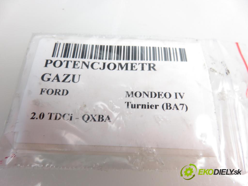 FORD MONDEO IV Turnier (BA7) KOMBI 2009 103,00 2.0 TDCi - QXBA 1997,00 Potenciometer plynu 6G929F836RC (Potenciometer plynového pedálu)