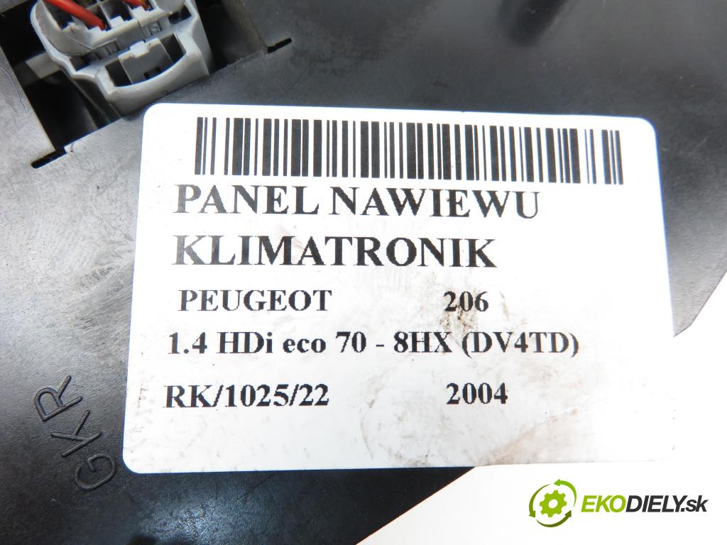 PEUGEOT 206 liftback (2A/C) HB 2004 1398,00 Panele sterowania, przełączniki 1398,00 Panel kúrenia KLIMATRONIK 6430550XT