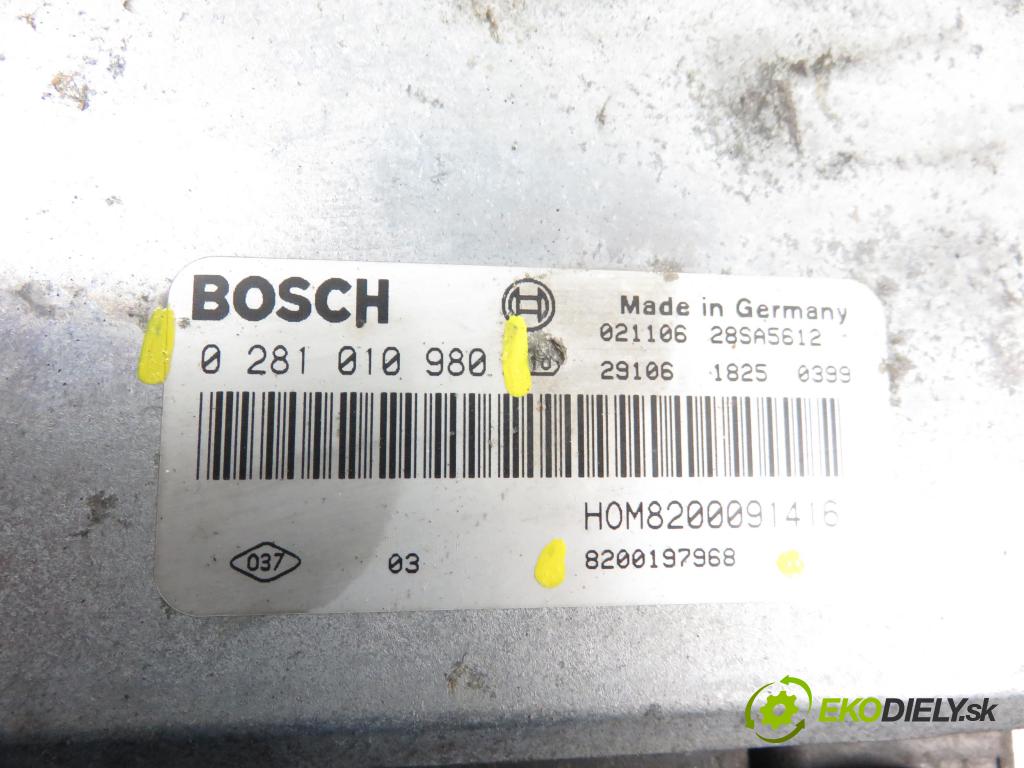 RENAULT SCENIC I (JA0/1_) CROSSOVER 2002 1870,00 Sterowniki silnika 1870,00 Riadiaca jednotka Motor 0281010980;8200197968