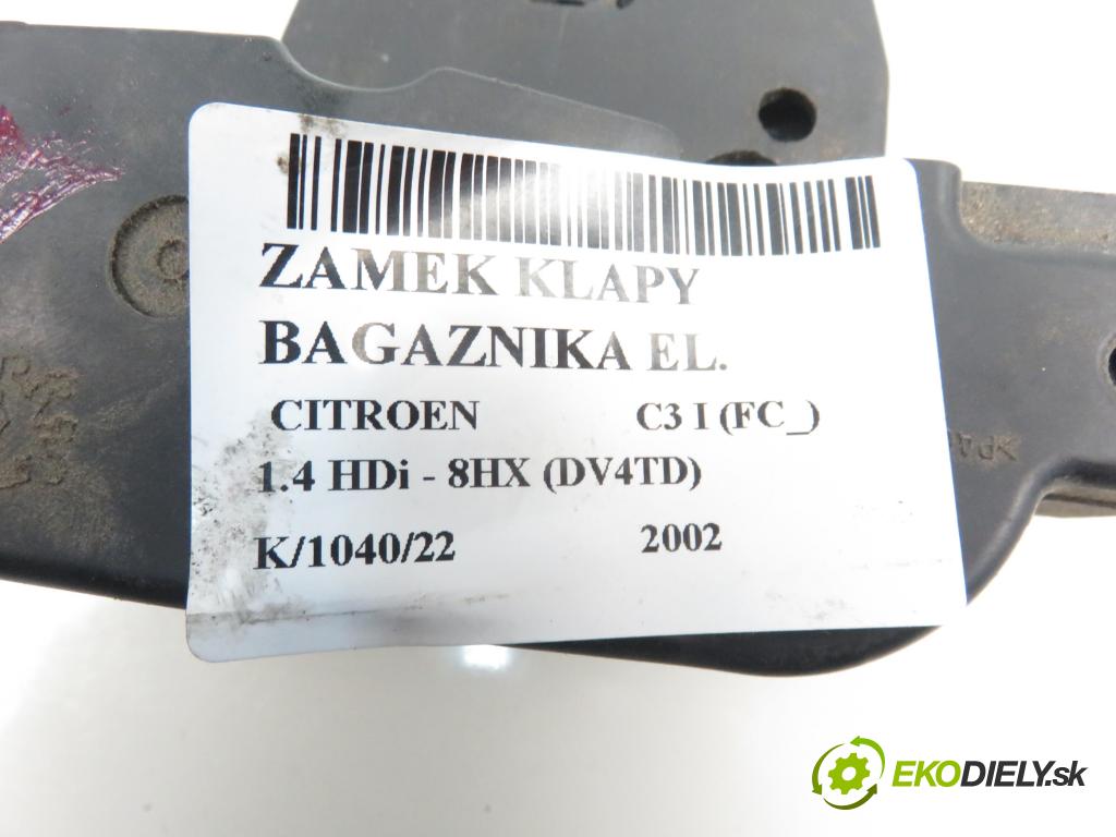 CITROEN C3 I (FC_) HB 2002 1398,00 Zamki 1398,00 zámok dveří kufr EL.
