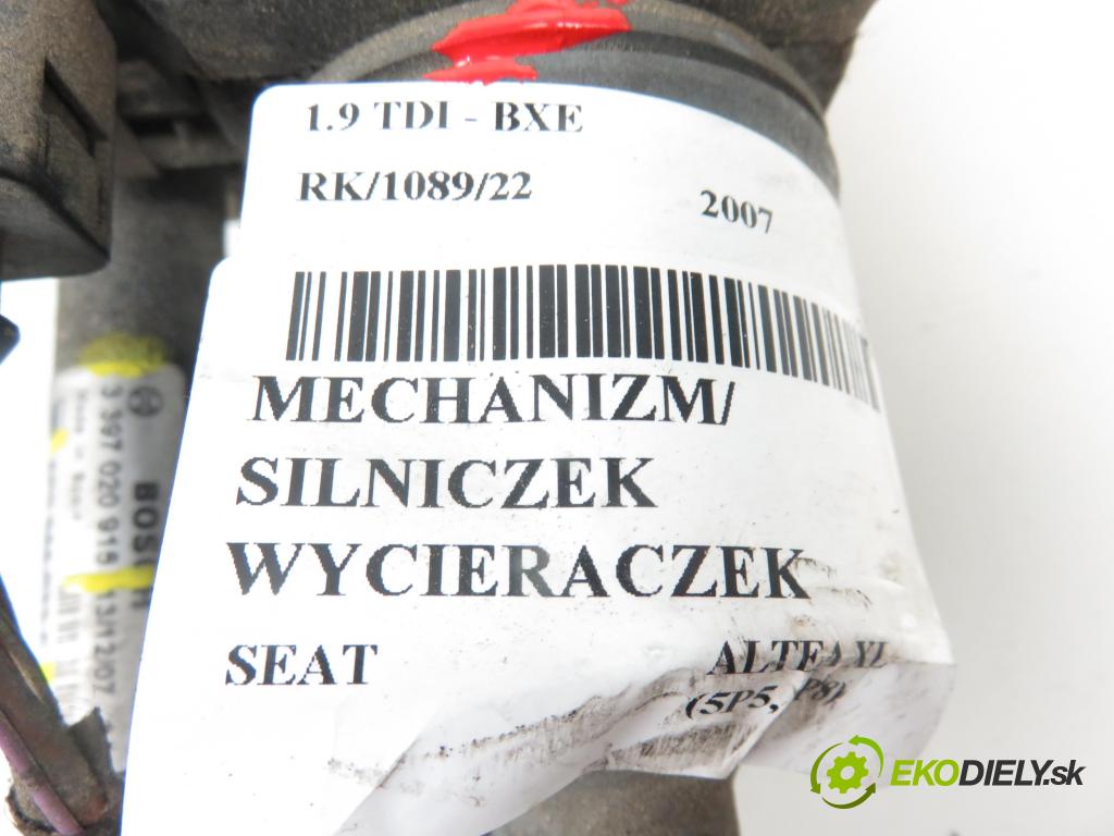 SEAT ALTEA XL (5P5, 5P8) MINIVAN 2007 1896,00 Mechanizmy wycieraczek 1896,00 Motorček stieračov 5P0955023F;5P0955119C;3397020915