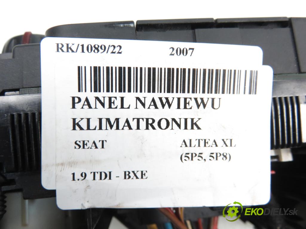 SEAT ALTEA XL (5P5, 5P8) MINIVAN 2007 1896,00 Panele sterowania, przełączniki 1896,00 Panel kúrenia KLIMATRONIK 