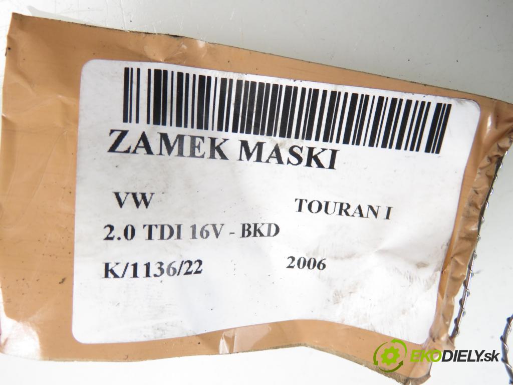 VW TOURAN (1T1, 1T2) MINIVAN 2006 1968,00 Zamki 1968,00 zámok kapoty