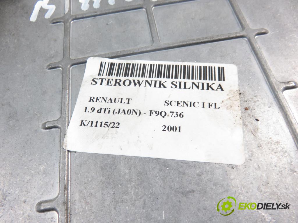 RENAULT SCENIC I (JA0/1_) MINIVAN 2001 1870,00 Sterowniki silnika 1870,00 Riadiaca jednotka Motor 8200059885; 0281010077