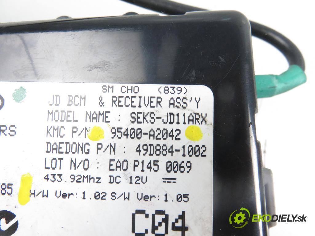 KIA PRO CEE´D (JD) HB 2014 1582,00 Moduły komfortu 1582,00 MODUL komfortu 116RA000385; 95400A2042