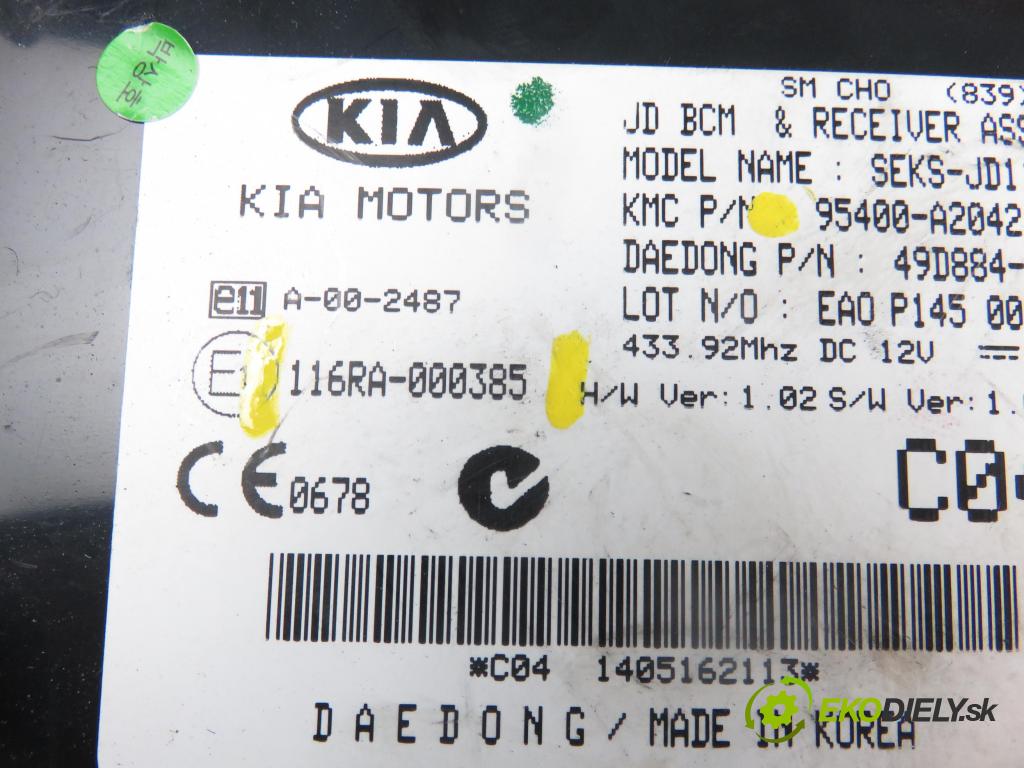 KIA PRO CEE´D (JD) HB 2014 1582,00 Moduły komfortu 1582,00 MODUL komfortu 116RA000385; 95400A2042