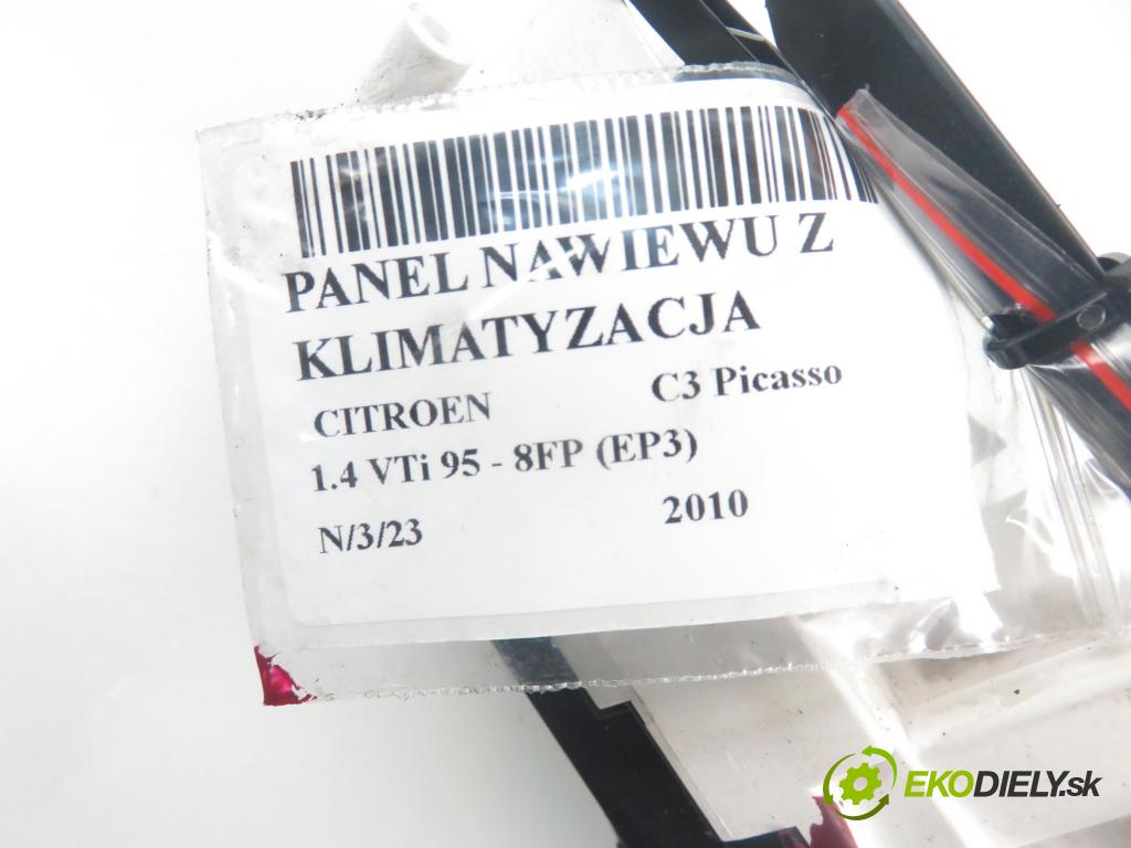CITROEN C3 Picasso MINIVAN 2010 1397,00 Panele sterowania, przełączniki 1397,00 Panel kúrenia KLIMATIZACE: T1001394S; 69947013