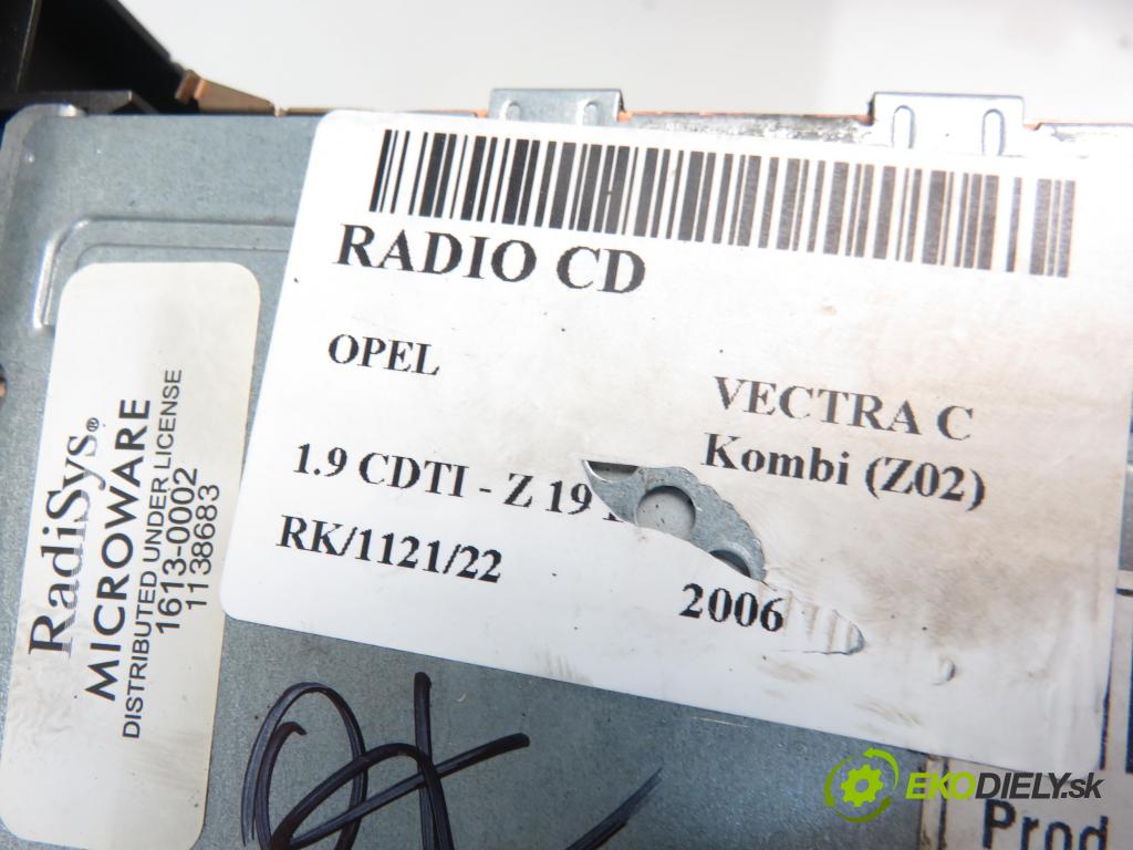 OPEL VECTRA C Kombi (Z02) KOMBI 2006 1910,00 Radioodtwarzacze 1910,00 RADIO CD 13163937; 24461297